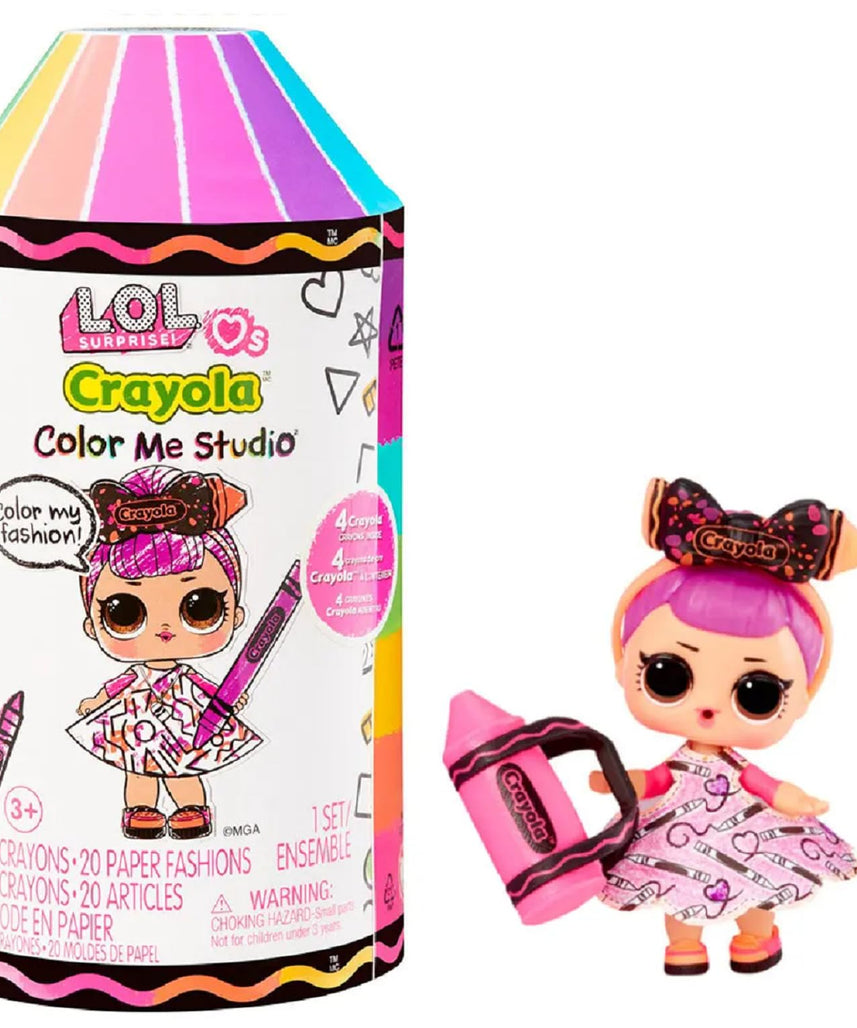 L.O.L. Surprise! Crayola Color Me Studio Doll Set, 30+ Surprises, Includes Crayon Capsule, Crayons, Paper Fashions, Creative Art Toy Gift for Kids