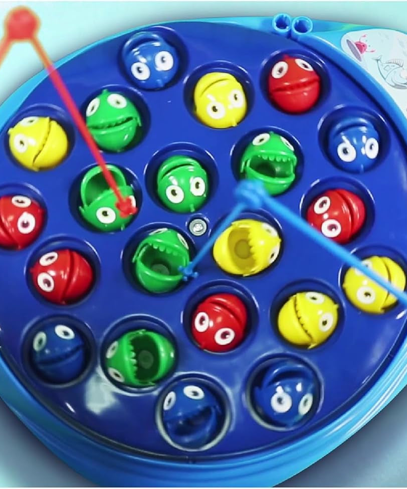 The Fishing Game, Bright Colourful Rotating Fish Pond, Hand-Eye Coordination Game for Kids 3+ Years