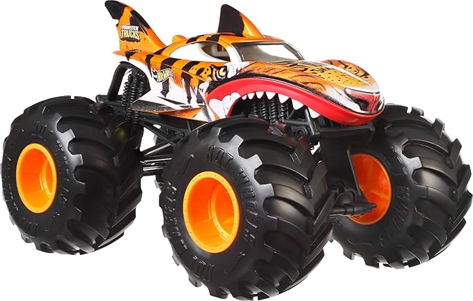 Hot Wheels Monster Trucks, Oversized Monster Truck, 1:24 Scale Die Cast Toy Truck with Giant Wheels and Cool Designs, JDR02