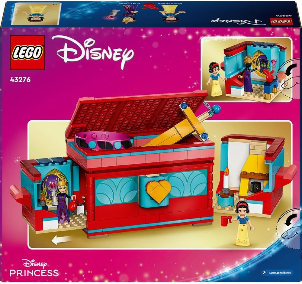LEGO ǀ Disney Princess Snow White’s Jewellery Box Building Toy for Kids with Snow White and the Evil Queen Mini-Doll Figures and a Play Bracelet, Gift for 6 Plus Year Old Girls and Boys 43276