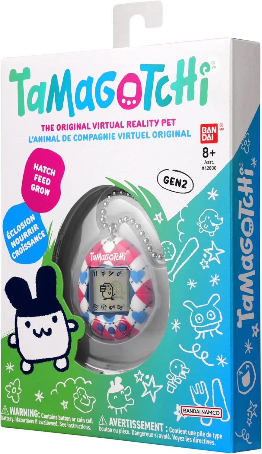 BANDAI Tamagotchi Argyle Heart Virtual Pet 42981 Electronic Toy Ideal for Ages 6+ Zoom into Paradise to Surround Your Electronic Pet