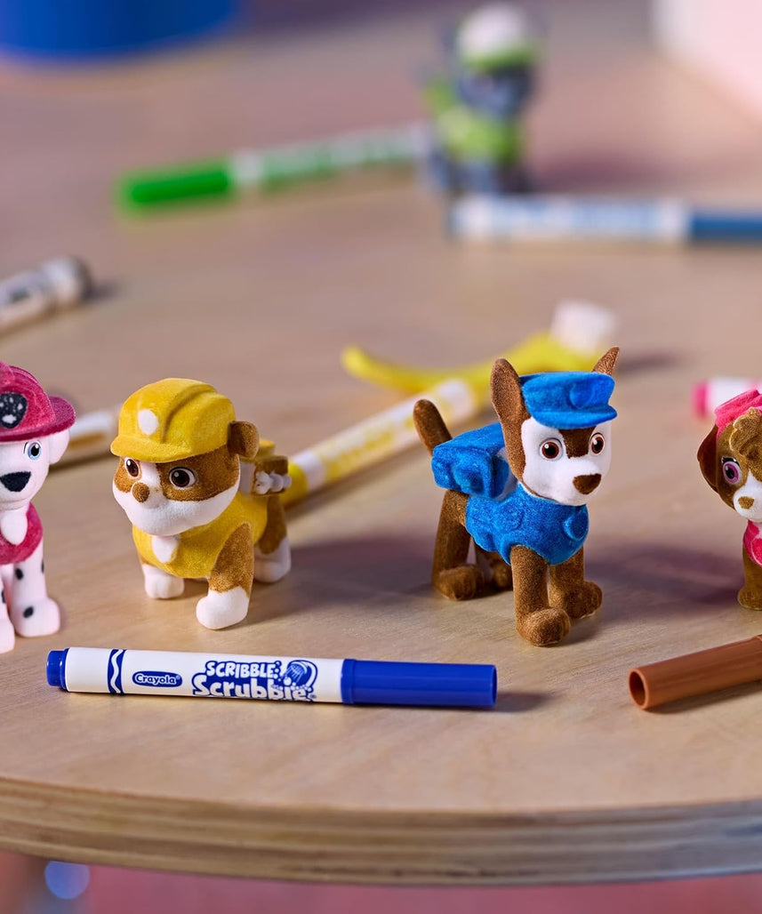 CRAYOLA - Washimals Paw Patrol Activity Set with 4 Puppies, 6 Washable Markers, 40 Stickers and Brush, Toy and Gift for Children, from 3 Years