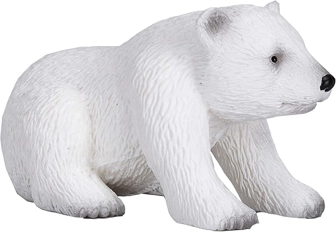Mojo Fun 387021 Polar Bear Cub Sitting - Realistic International Wildlife Toy Replica