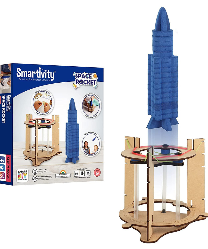 Smartivity Space Rocket STEM Toy, Educational DIY Construction Kit for Kids, Hands-On Science and Engineering Project, STEM Learning Activity for Ages 6-14, Birthday Gift for Boys and Girls