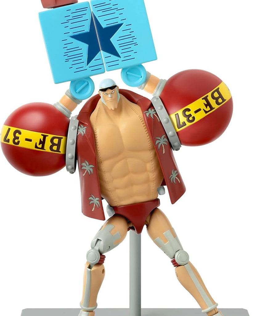 BANDAI Anime Heroes One Piece Franky 6.5 Inch Action Figure Shipwright Cyborg Straw Hat Pirates Collectible Toy