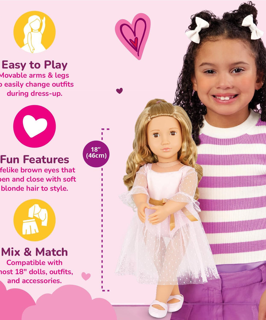 Our Generation Natasha Doll with Pink Dress and Nutcracker, Multicolor