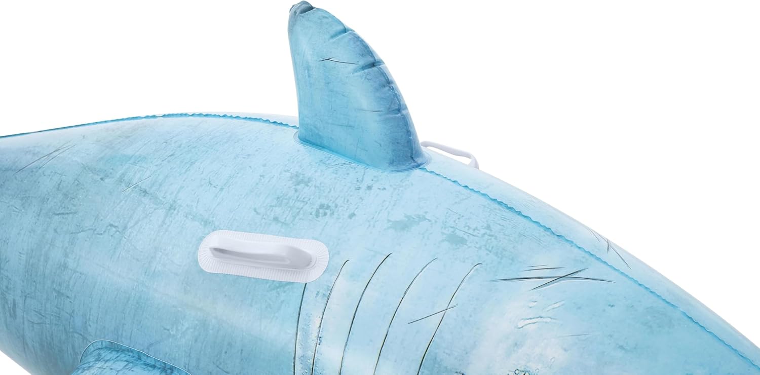 Bestway Realistic Shark Rider 183X102 Inflatable Water Float Ride on, Multicolor