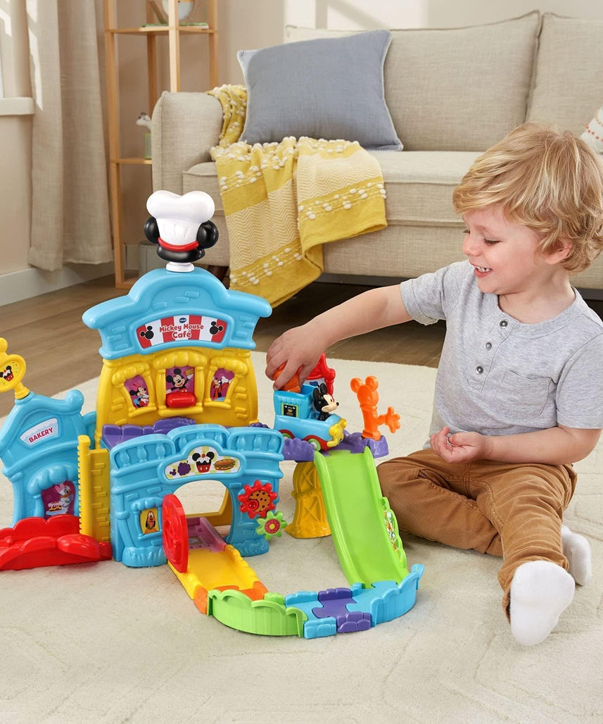 VTech, Go! Go! Smart Wheels, Disney Mickey Mouse Café, Food Truck Playset, Interactive Lights, Sounds, Songs, Phrases, Motor Skill Development, for Toddlers Ages 1-6