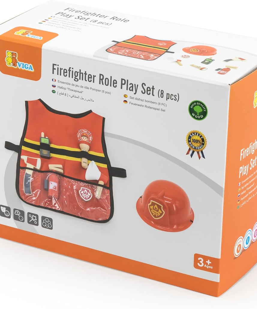 Viga 44714 Little Firefighter Role Playset 8-Pieces
