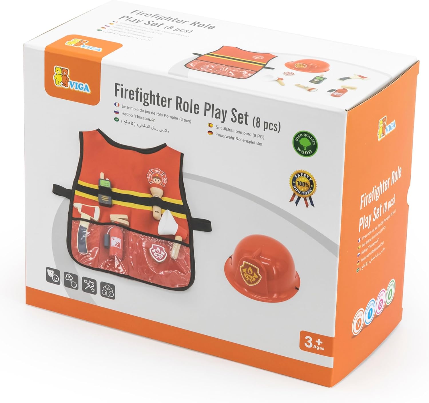 Viga 44714 Little Firefighter Role Playset 8-Pieces