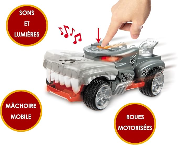 Hot Wheels Monster Action Hotweiler, Motorized Light & Sound Vehicle for Kids Ages 3+