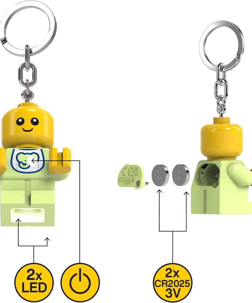 LEGO Minifigures - Large 2.25 Inch Tall Figure Keychain Light - Baby (KE209H), Multicolor, Large - 2 inches tall