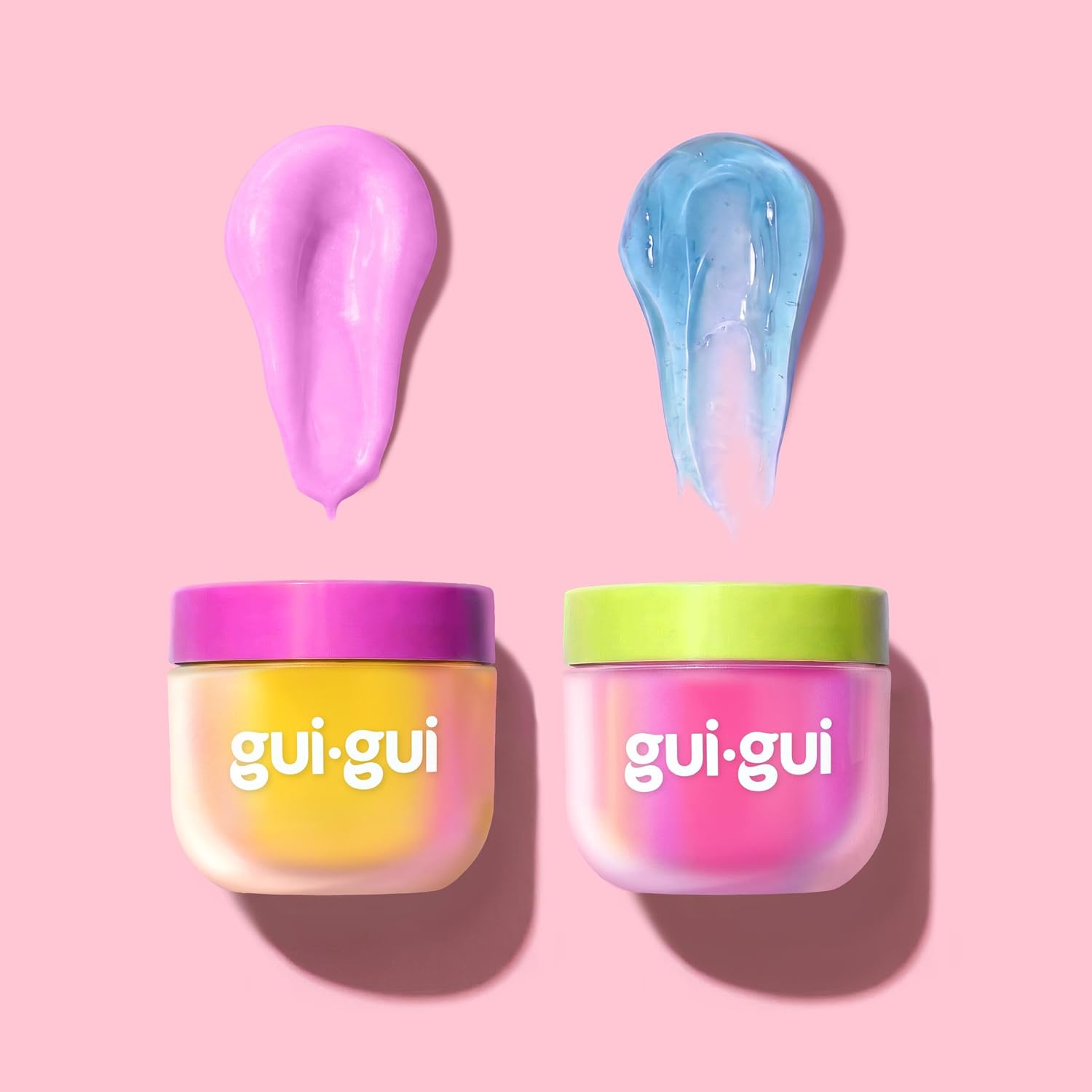 GUI GUI Fruity Glow Deluxe Twin Pack Slime Kit, 2 Scented Slimes Jelli & Clear with Gua Sha and Scoop Tools, 5-Step Beauty Ritual Sensory Toy for Kids, Ages 6+