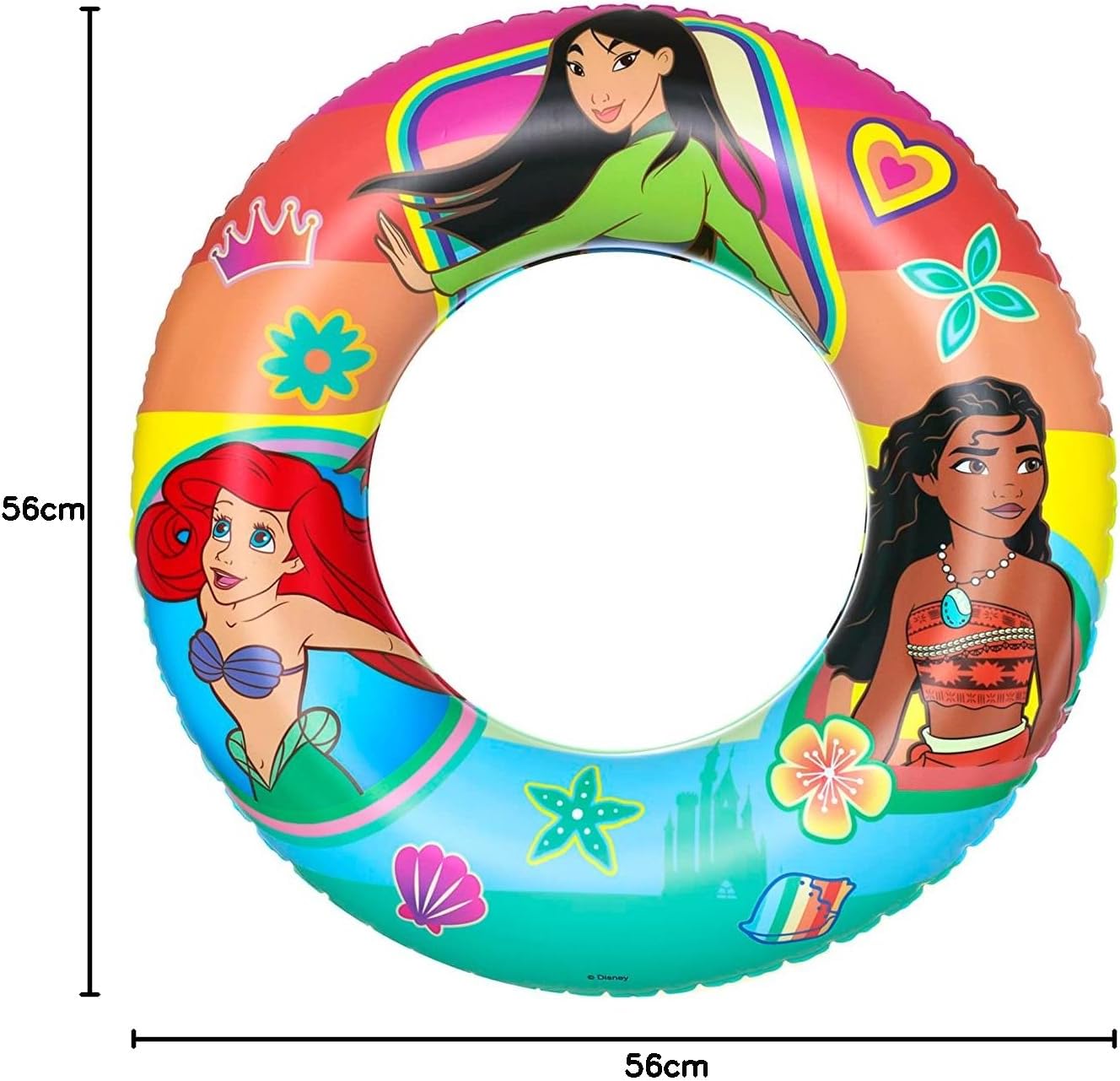 Bestway Disney Princess 22"/56cm Swim Tube - Perfect for Beach and Swimming Pool Use, Outdoor & Indoor Relaxation & Play, Swimming Gears, Swim rings