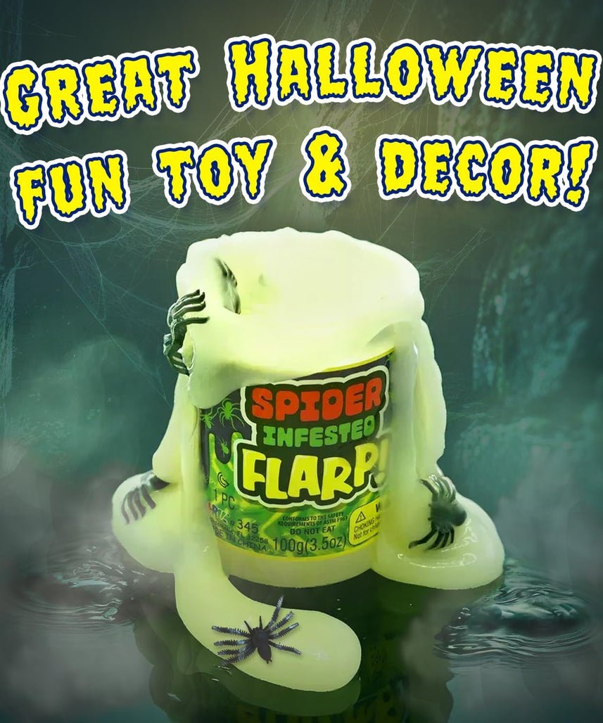 JA-RU Spider Infested Flarp Putty, 3-Pack Sensory Squishy Noise Putty with Creepy Spider Designs + Stress Relief Fidget Toy for Kids & Adults, Perfect for ADHD, Autism, Party Favors & Easter (345-3)