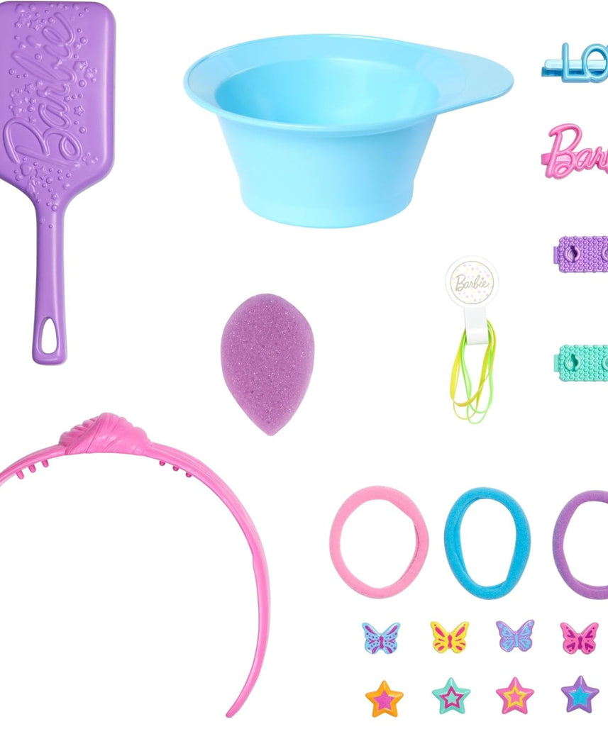 Barbie - JFG81 Blonde Hair Styling Head with 20+ Styling Accessories Including Star, Butterfly and Colour Changing Hair Clips