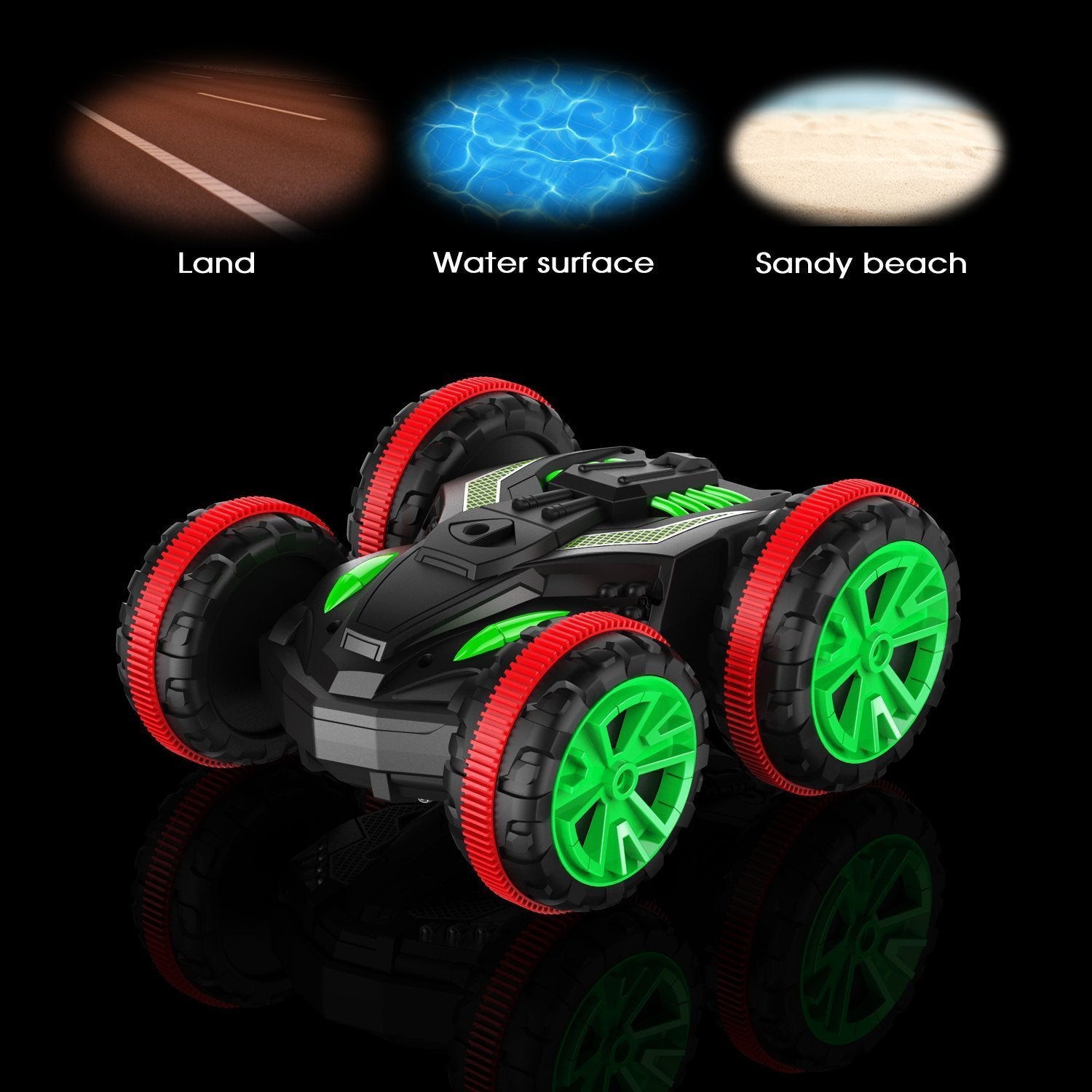 Crazon Amphibious RC Car, 2.4GHz Remote Control, Waterproof, Rechargeable Battery, 3+