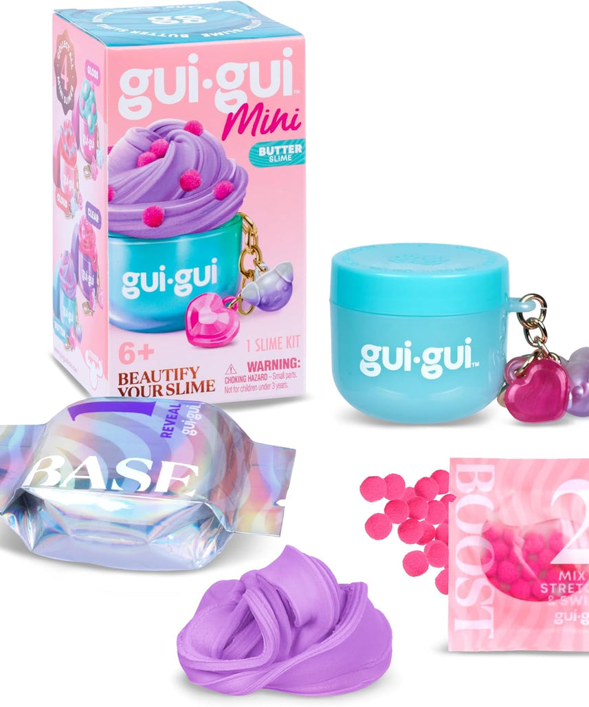 Gui Gui Slime Mini Single Pack Sensory Slime Toy, Pocket Sized DIY Slime Kit with Sparkly Charms, Scented Stretchy Slime & Surprise Collectible, 6 Years+