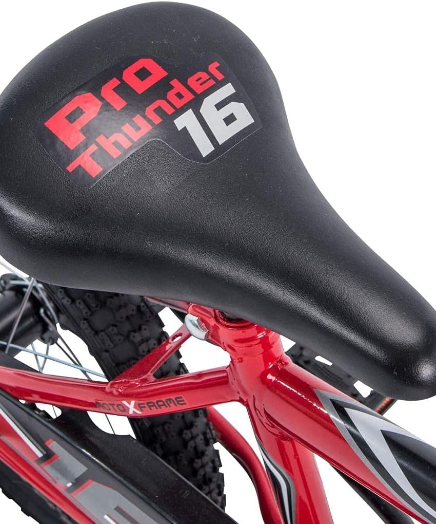 دراجة هافي روك إت إيزي بيلد للأطفال، لون أحمر، للأولاد والبنات، مزودة بعجلات تدريب، وإطار فولاذي، وفرامل كوستر