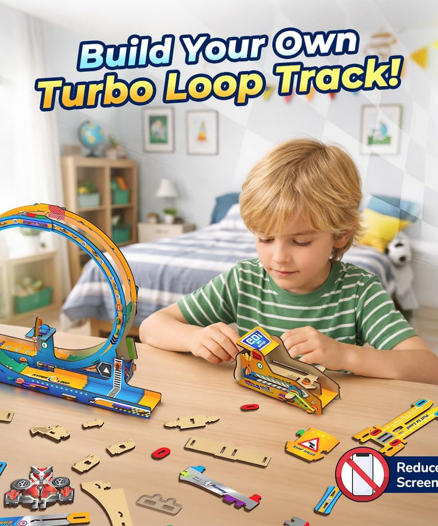 Smartivity High-Speed Race Car Track with Loop for Kids 6-12 Years | 3in1- Car, Loop, Glider Plane Launcher I Build & Play I Birthday Gift for Boys & Girls Age 6,7,8,9,10,11,12 Years