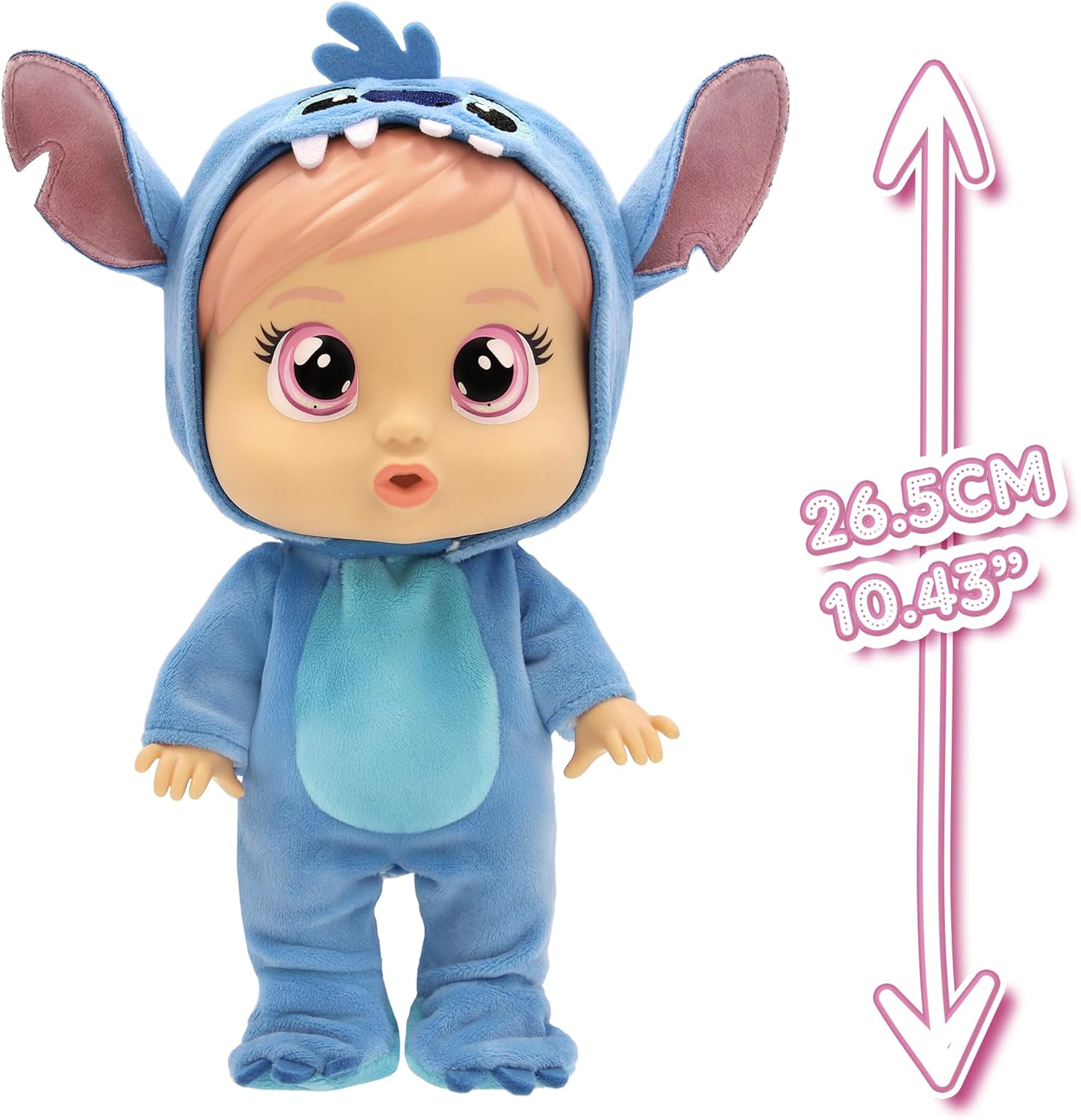 Cry Babies Loving Care Disney Stitch, Comes with Stitch Costume, Includes Accessories, Baby Doll, Pretend Play, Roleplay, 1 Years+