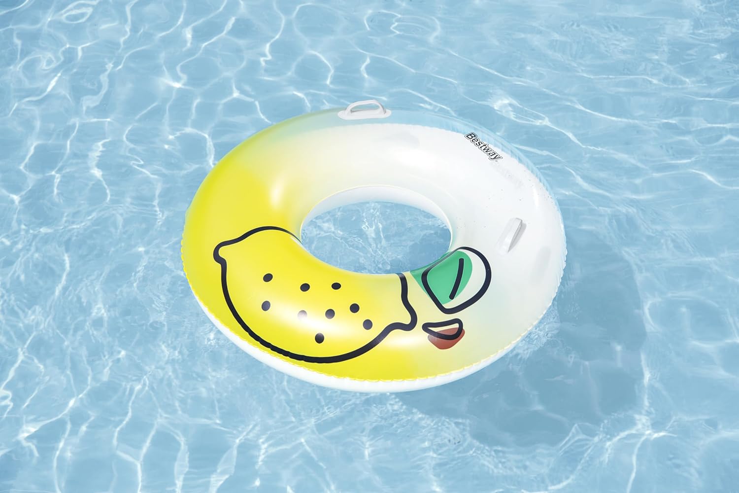 Bestway Swim Ring Fresh Squeezed Lemon Swim Tube 1.14M, Outdoor & Indoor Relaxation & Play, Swim Tubes, Pool Floats, Bright Graphics, Heavy-duty Handles