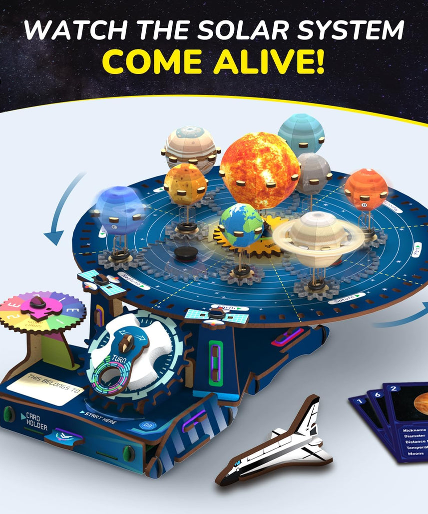 Smartivity DIY Solar System Kit | Gear-Driven Working Model of Planets | Birthday Gift for Boys & Girls 8-14 YearsI Build, Rotate & Explore Astronomy | Learn Solar System & Science Facts