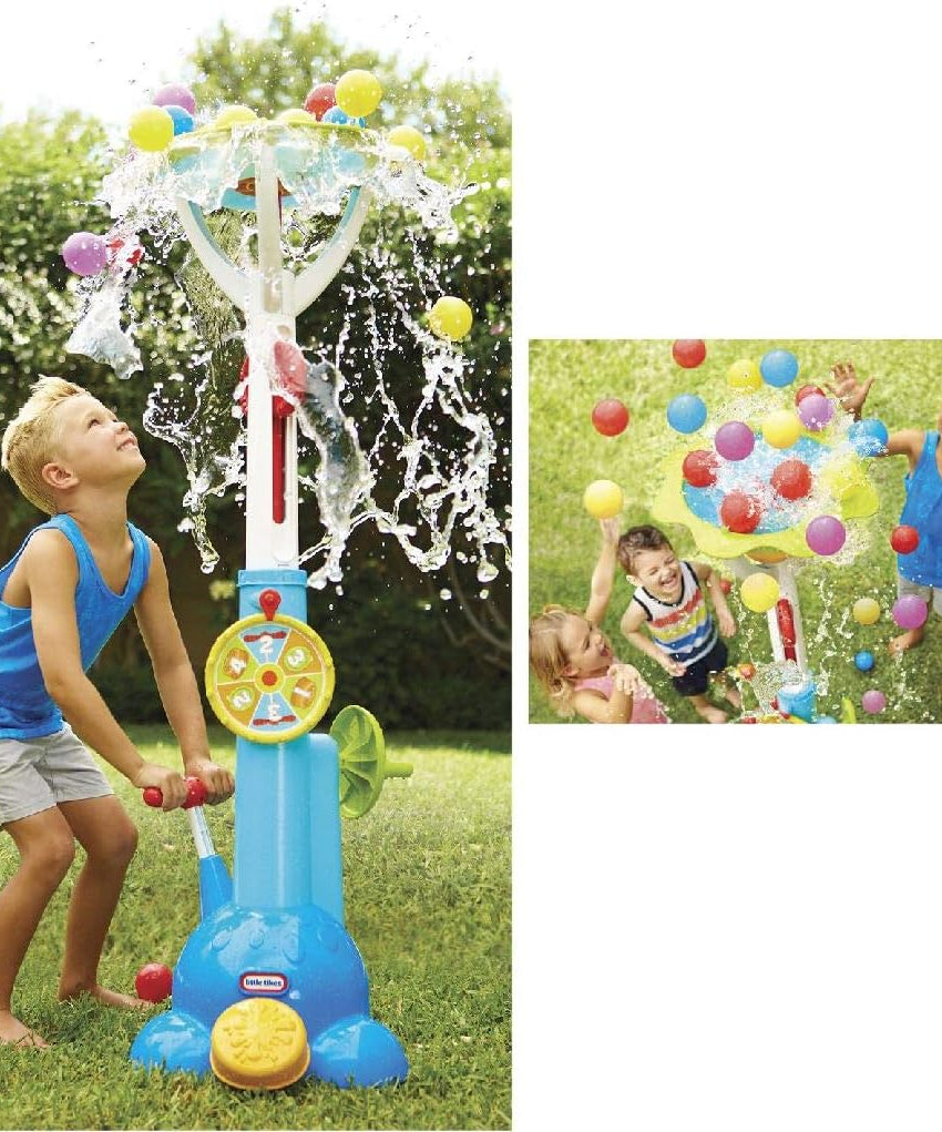 Little Tikes Fun Zone Pop N Splash Surprise Game, Multicolor, Outdoor & Indoor Water Play with 21 Balls, Interactive Spin & Splash Toy for Kids Age 3-6