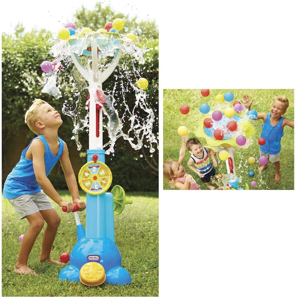 Little Tikes Fun Zone Pop N Splash Surprise Game, Multicolor, Outdoor & Indoor Water Play with 21 Balls, Interactive Spin & Splash Toy for Kids Age 3-6