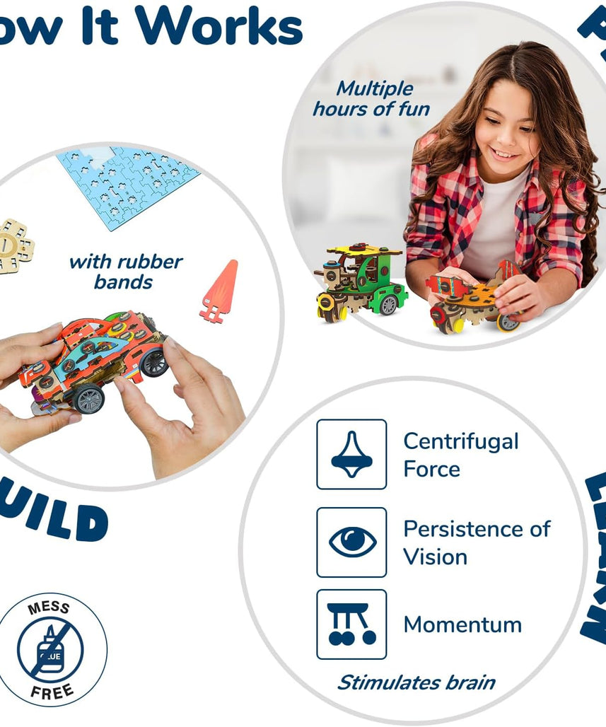 Smartivity 20in1 Spin-n-Go Kit for Kids Age 6-7-8-9-10-11-12 Years Old I Robot, Car, Airplane & More I Christmas, Birthday Gifts for Boys & Girls | DIY Science Toy for Kids 6-12