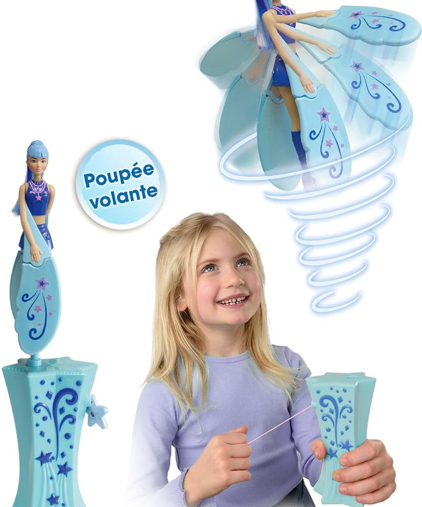 Lansay Sky Dancers Sapphire Sparkle Flying Doll with Launcher, Spinning Flying Toy for Kids Ages 6 Years and Above