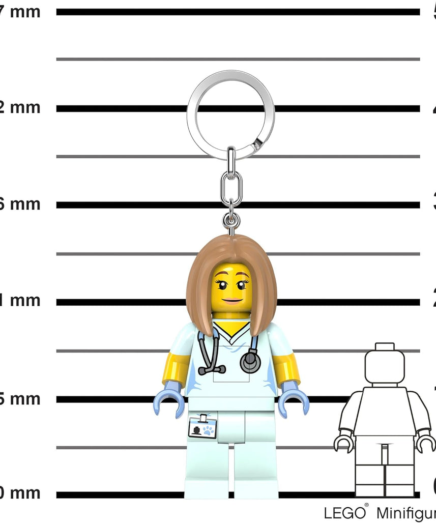 LEGO Iconic LED Flashlight Keychain for Iconic Fans - Novelty Toy for Kids - 76mm Figure - 2 CR2025 Batteries Included