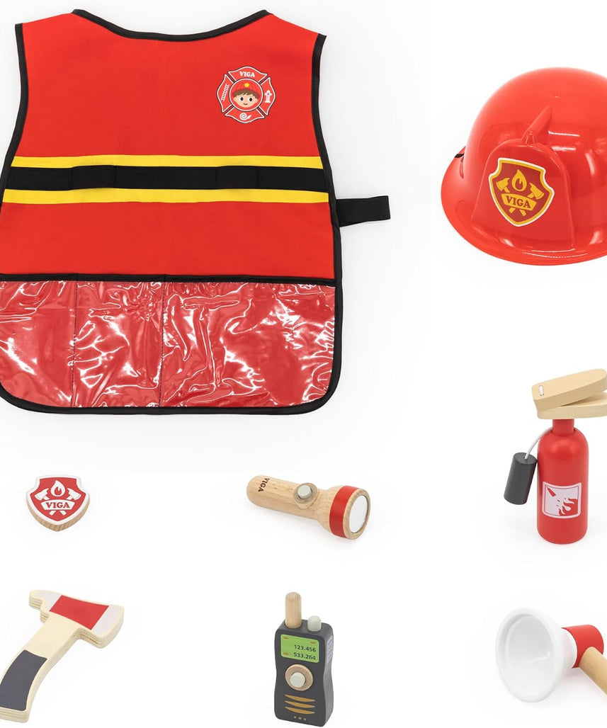 Viga 44714 Little Firefighter Role Playset 8-Pieces