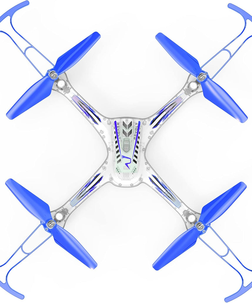 SYMA 4 Channel Auto Hover RC Stunt Drone, REVOLT R/C X15T Night Hawk, 16 Stunts, 6 Light Patterns, One-Key Takeoff & Landing, Altitude Hold, Blue/Orange, Ages 8+