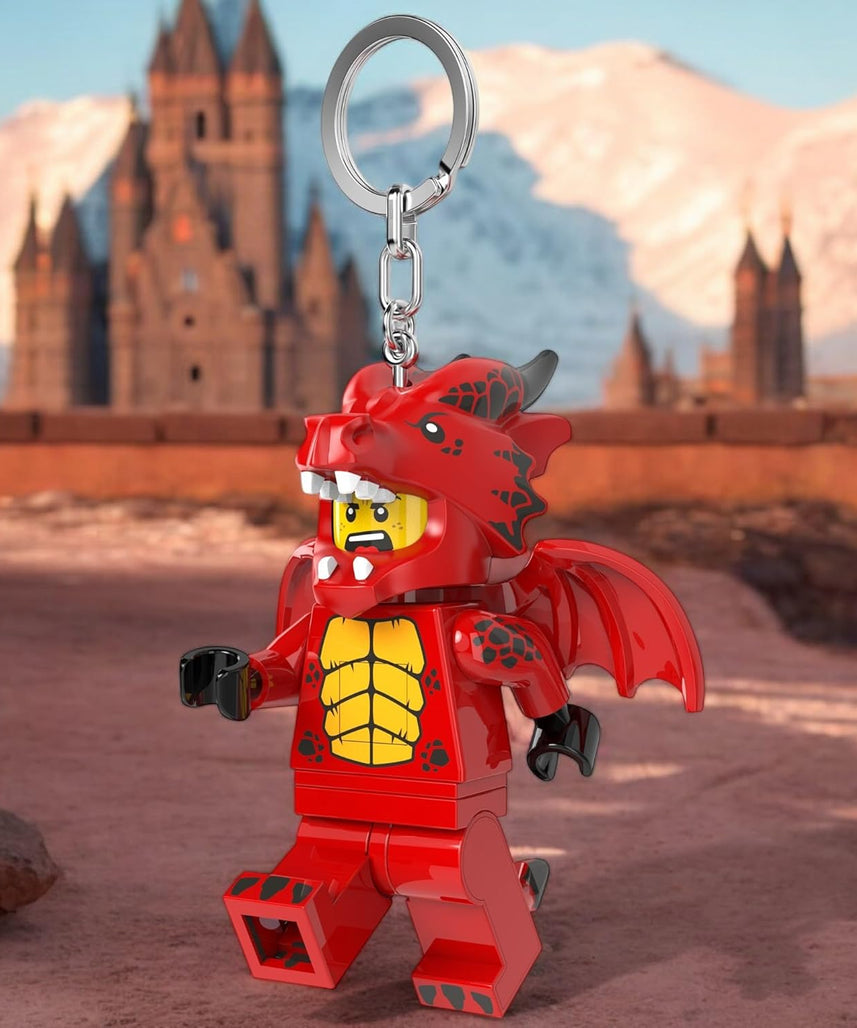 LEGO Minifigures Large 3 Inch Tall Figure Keychain Light - Dragon Suit Guy (KE196H), Red, Large - 3 inches tall