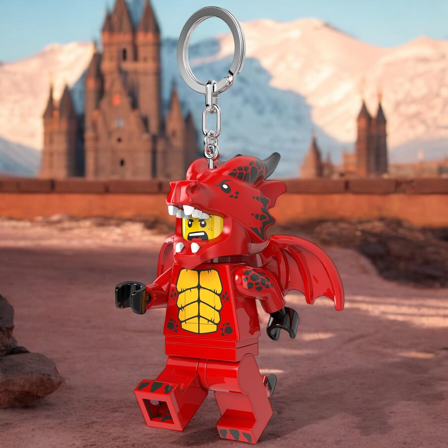 LEGO Minifigures Large 3 Inch Tall Figure Keychain Light - Dragon Suit Guy (KE196H), Red, Large - 3 inches tall