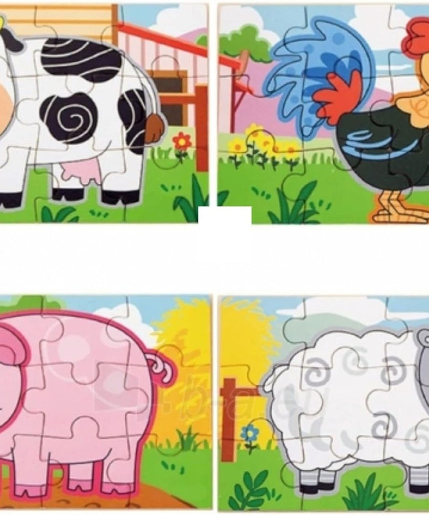 مجموعة فيجا فارم، أحجية الصور المقطوعة من 48 قطعة، لعبة مونتيسوري الخشبية، تنمي المهارات الحسية والإدراكية والحركية الدقيقة، لعبة تعليمية للأطفال غير سامة وصديقة للبيئة، مناسبة للأولاد والبنات من عمر سنتين فما فوق