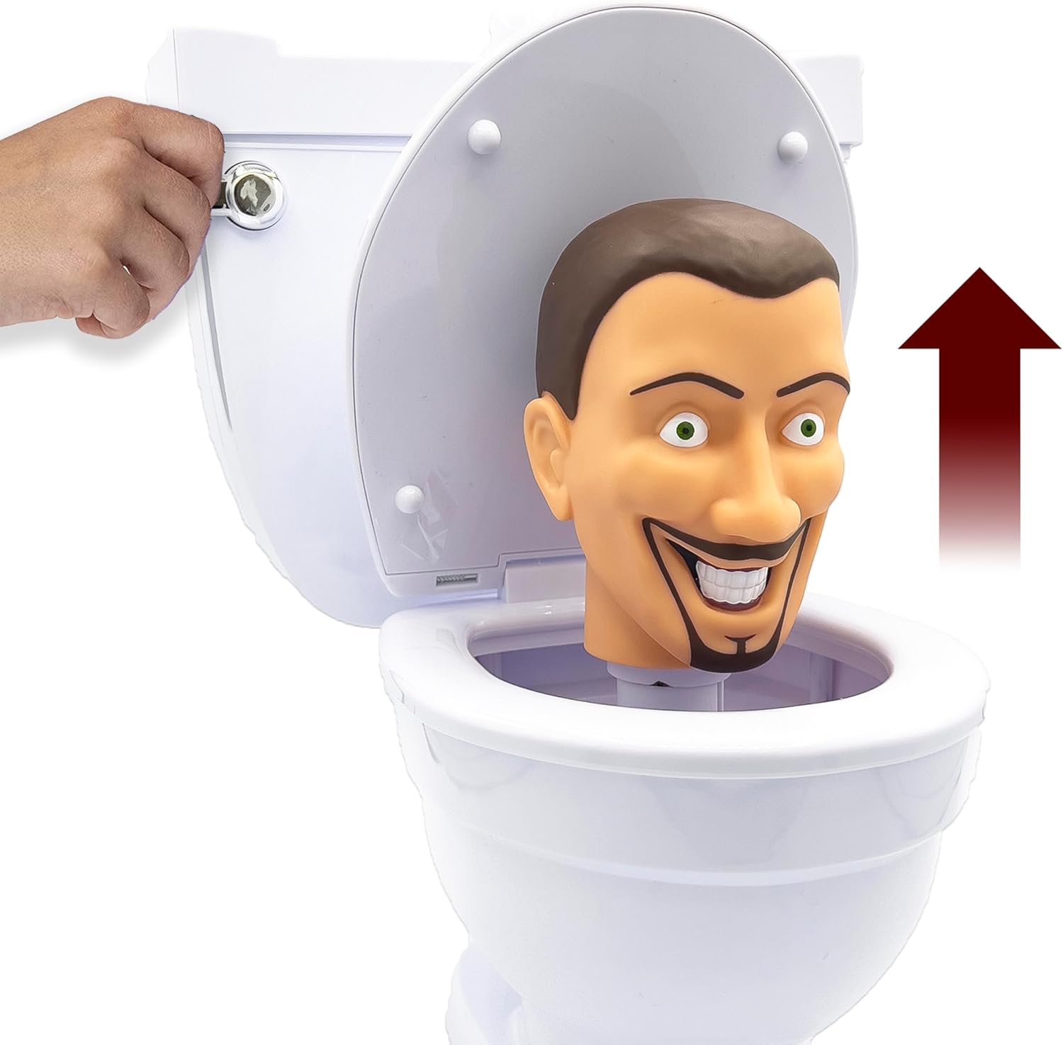 SKIBIDI TOILET Mystery Set, Collectible Action Figure Toy for Boys and Girls 13+, Spring-Loaded Pop-Up Head, Try-Me Flushing Sound, Interactive Surprise Figures, Tabletop Fun