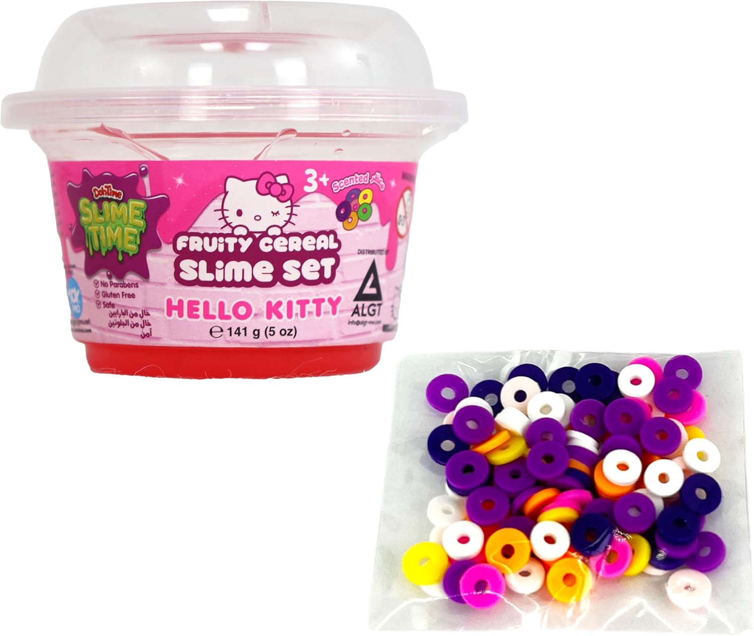 SlimeTime Hello Kitty Single Can - Fruity Cereal Slime for Girls and Boys With Various Slime Add-ins,Stress Relief Toy for Kids, Education,School,Party Favor,Gift for Birthday & Christmas