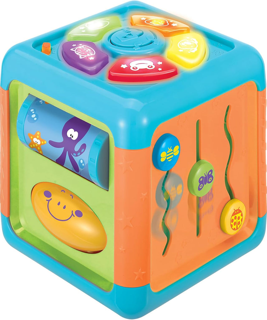 Winfun Children's Cube with Music + Light, Interactive Baby Discovery Activity Cube with Animal Buttons, Melodies + Sound Effects, 12 Months+