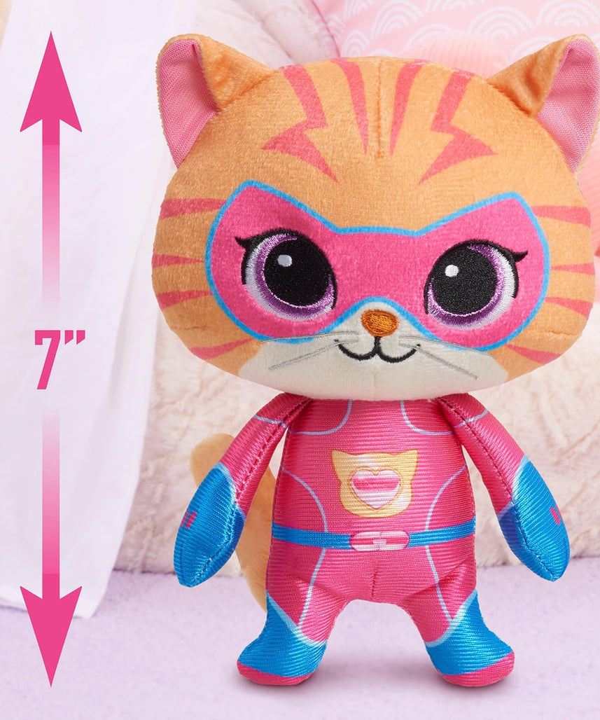 Just Play Disney Junior SuperKitties 7-inch Small Plush Stuffed Animal, Ginny, Kitten, Kids Toys for Ages 2 Up
