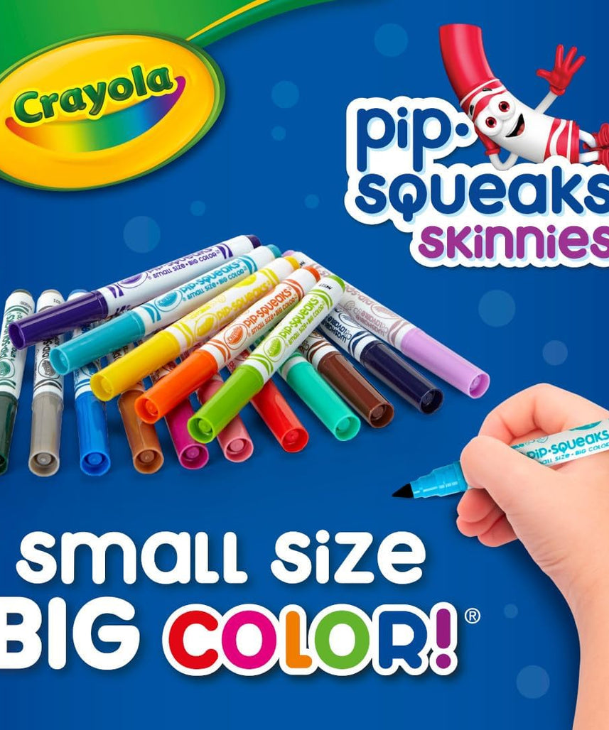 Crayola Pip-Squeak Skinnies Washable Markers, 64 Count