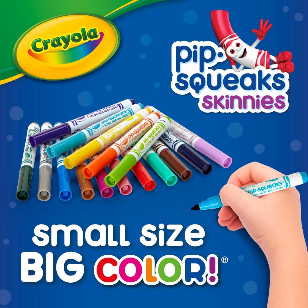 Crayola Pip-Squeak Skinnies Washable Markers, 64 Count