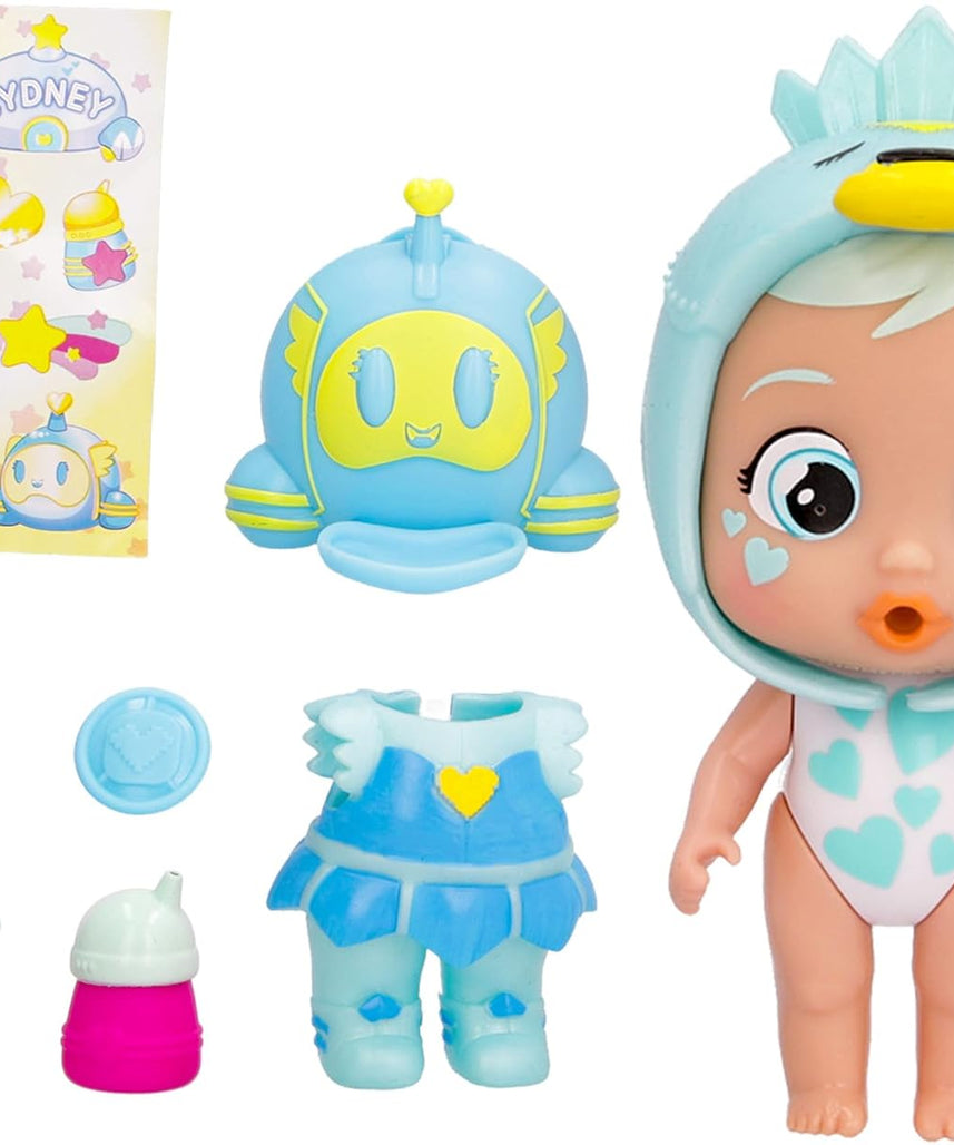 CRY Babies Star Sydney Collectable Mini Doll Iridescent Suit, Cries Real Tears with a Capsule 2 x 1, Boys and Girls from 3 Years