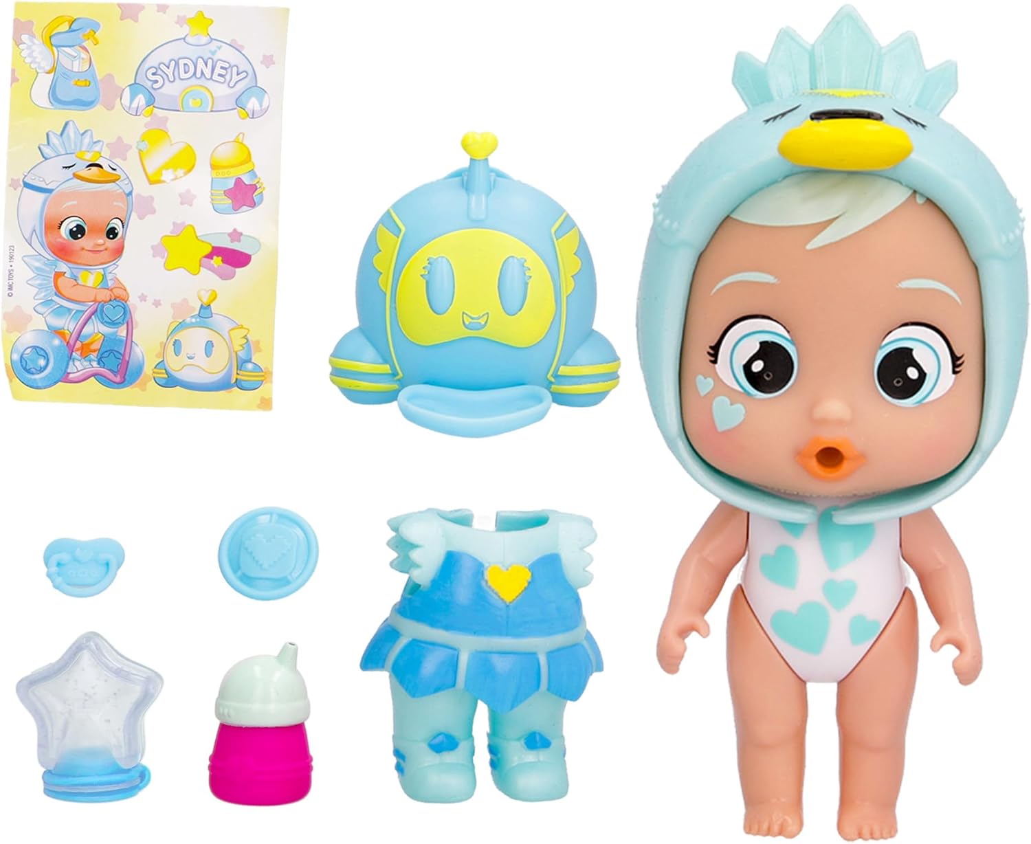 CRY Babies Star Sydney Collectable Mini Doll Iridescent Suit, Cries Real Tears with a Capsule 2 x 1, Boys and Girls from 3 Years