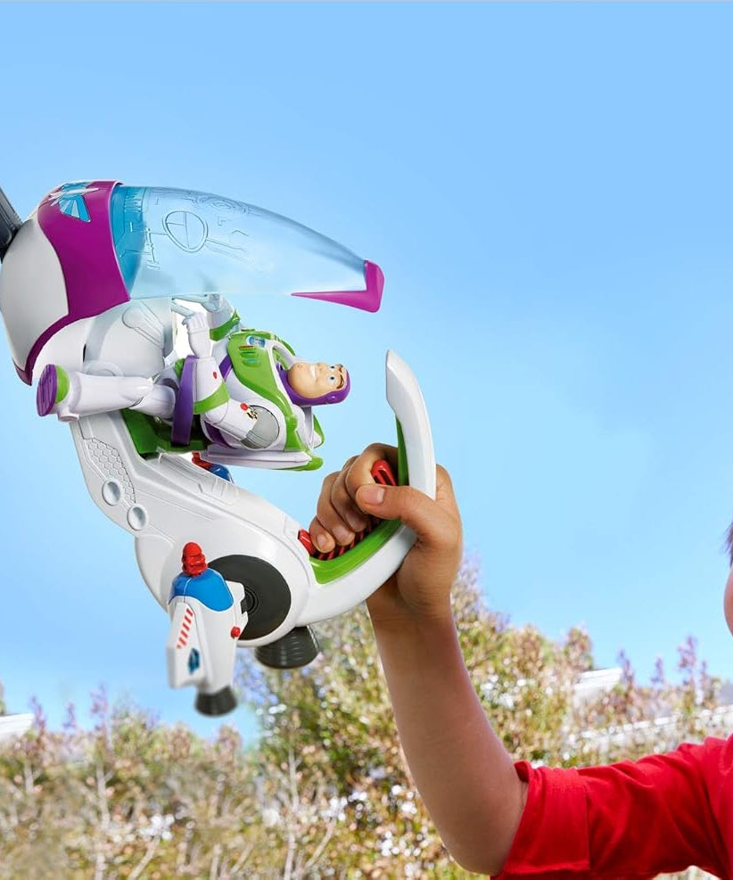 Disney Pixar Toy Story Galaxy Explorer Spacecraft Toy Vehicle with Launcher Claw Rescue Feature for Kids 4+ Buzz Lightyear Space Adventure Playset GNJ48