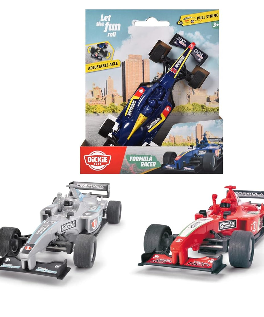 Dickie Toys - Racer Formula (14 cm) - Vehicle with Pull Rope for Children from 3 Years. 1:32 Scale, Random Color, (203341035)