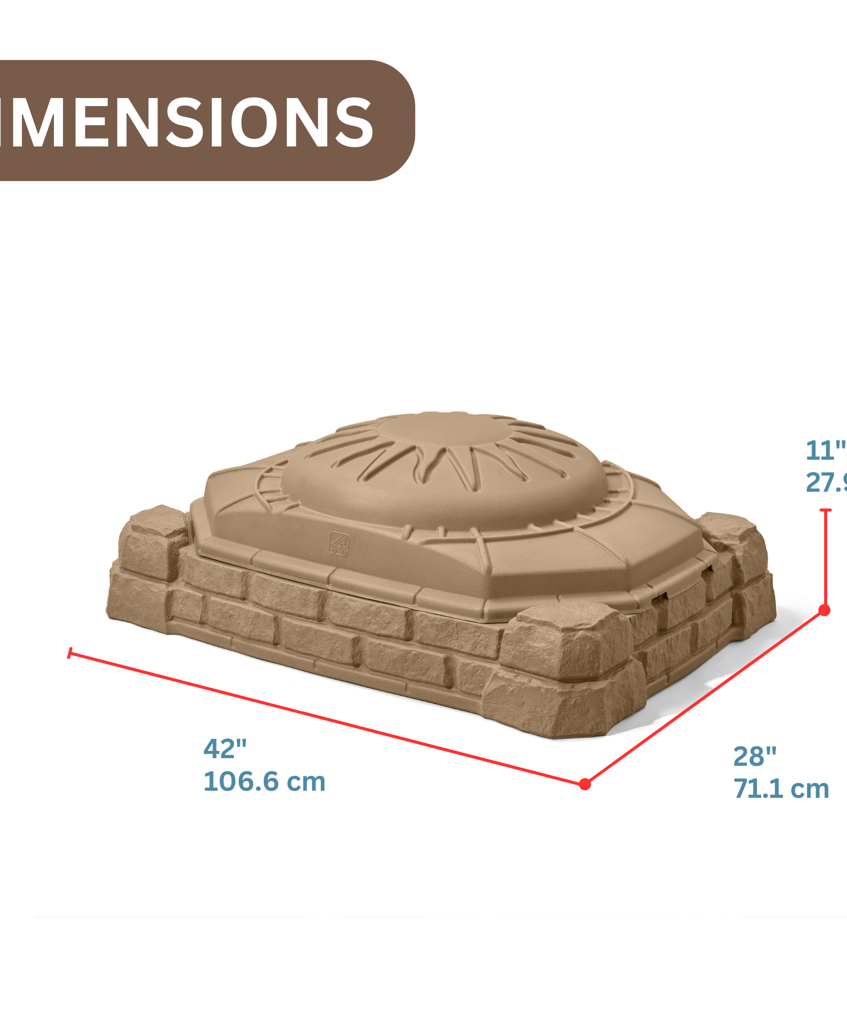 Step2 Naturally Playful Sandbox with Lid, Outdoor Sandpit, Sensory Play and Activity Toy with 4 Molded Seats, Backyard Garden Sandpit with 90 kg Holding Capacity, Suitable for Toddlers Aged 2+