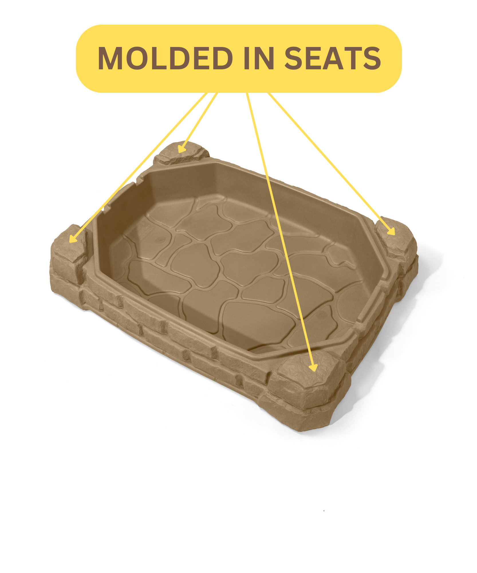Step2 Naturally Playful Sandbox with Lid, Outdoor Sandpit, Sensory Play and Activity Toy with 4 Molded Seats, Backyard Garden Sandpit with 90 kg Holding Capacity, Suitable for Toddlers Aged 2+
