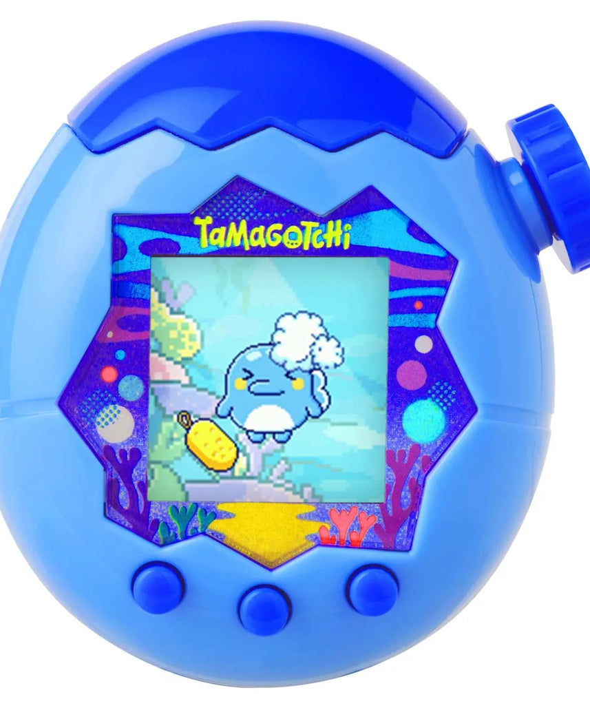 Bandai - Tamagotchi Paradise Eau - Virtual Animal to Raise - Tamagotchi with Zoom Wheel - Interactive Toy in French - Water Model Blue - Children's Toy 6 Years and Above - 43422
